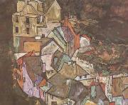 Egon Schiele Edge of Town (Kruman Town Crescent III) (mk12) Spain oil painting artist